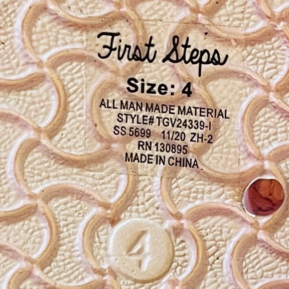 First steps by stepping stones pink/rainbow glitter sandals - Picture 5 of 7